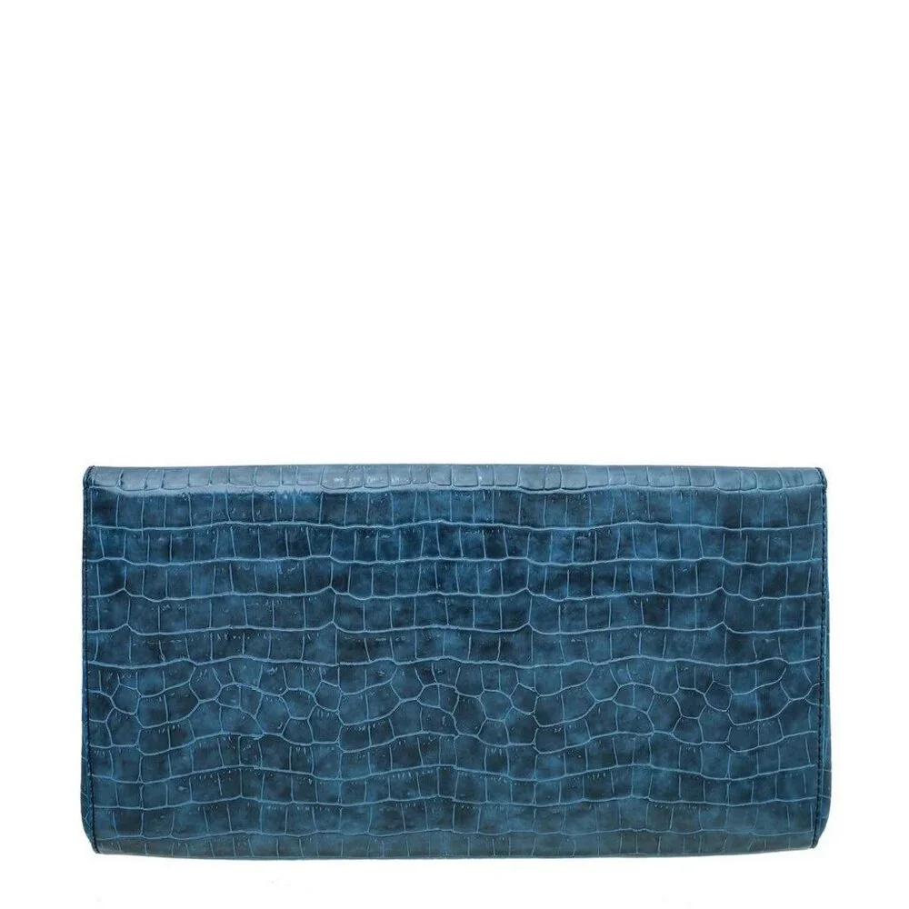 Stella Mccartney Blue Faux Croc Betty Clutch Blue 304958-W9275-4005